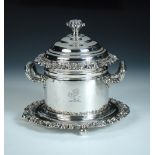 A George IV silver caviar bowl with cover and stand, by Spooner Clowes & Co, Birmingham 1825, the