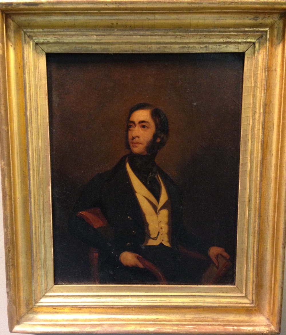 English School (19th Century)  Portrait of a gentleman in a white waistcoat and black jacket, - Image 2 of 7