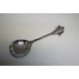 A 17th century style Continental silver spoon, illegible mark to the base of the stem, the fig