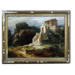 Italian School (18th Century)  A mountain shrine in the Alps oil on canvas 25 x 35cm (10 x 14in)