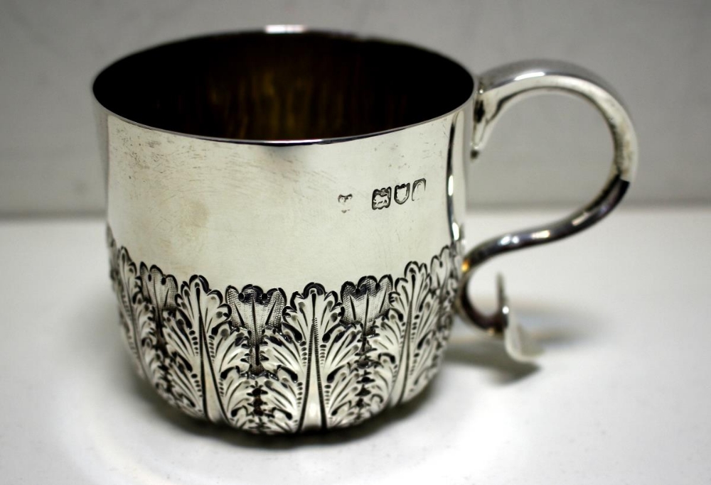 A Group of three christening mugs, one by Peter and William Bateman, London 1805, of baluster form - Image 6 of 7