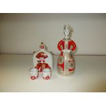 Two Lomonosov decanters modelled as ladies together with two shots (6)