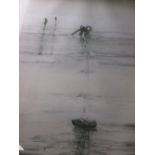 A pair of modern signed prints, "Low Water" and "Prawners", inscribed and signed in pencil,