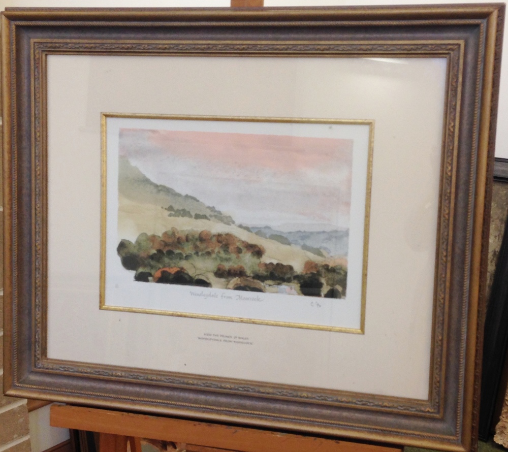 § HRH Charles, The Prince of Wales (British, b. 1948) View of Wensleydale from Moorcock numbered - Image 3 of 14