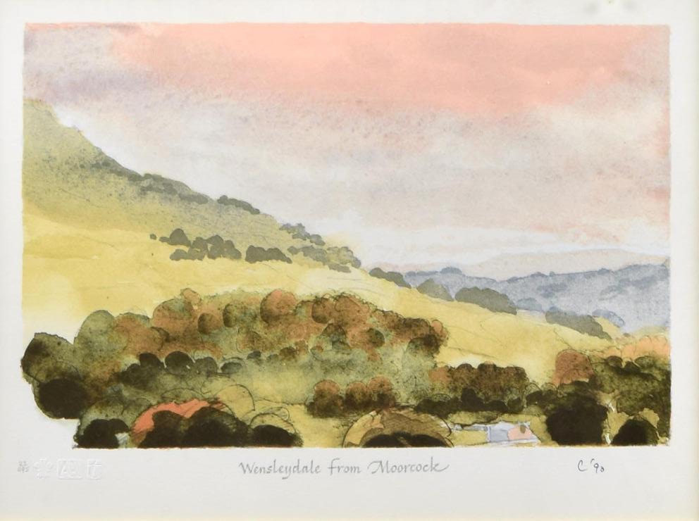 § HRH Charles, The Prince of Wales (British, b. 1948) View of Wensleydale from Moorcock numbered