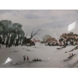 A collection of watercolours, prints and engravings, including sporting themes such as engravings of