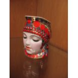 WITHDRAWN - A Lomonosov mug modelled by Natalya Danko as a lady wearing a colourful head dress,