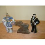 A Korosten knight standing in armour, 23cm high, a Baranivka sailor standing before an anchor, 20.