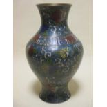 A Chinese champleve enamelled vase, circa 1900, 29cm high