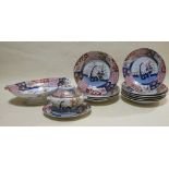 An early 19th century Imari palette part dessert service, possibly Coalport