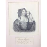 A collection of 19th Century portraits and figurative studies in pencil, including portraits of Anne