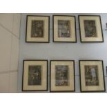 Six Hogarth engravings, framed (6)