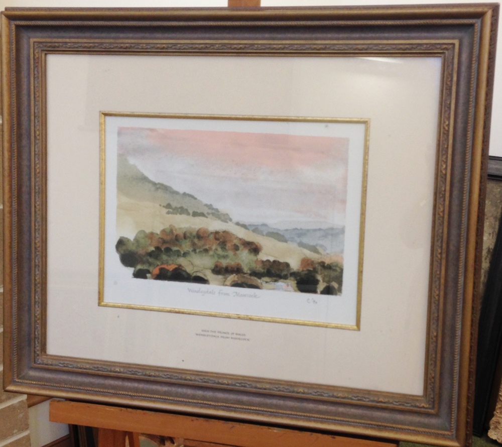 § HRH Charles, The Prince of Wales (British, b. 1948) View of Wensleydale from Moorcock numbered - Image 4 of 14