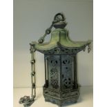 A late 19th/early 20th century bronze lantern,