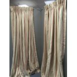 A pair of striped linen curtains, approximately 250 cm long.