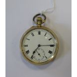 A gentleman's pocket watch, stamped 18k
