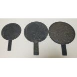 Three Japanese bronze mirrors