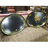 Two 19th century papier mache lacquered trays