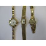 An early 20th century gold ladies wristwatch and two other watches (3)