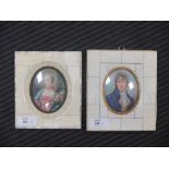 A miniature portrait study of W M Turner, and another of Madame de Pompadour (2)