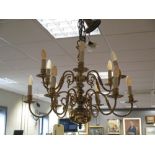 A Dutch brass chandelier