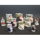 A collection of eight various Toby jugs, to include Allerton, together with a pair of ceramic