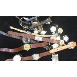 Seven early mid 20th century gents wristwatches and various ladies wristwatches