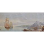 English School (19th Century), Shipping scenes (three watercolours, 2 oils) - (5)