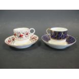 A Barr, Flight and Barr coffee can and saucer together with another, possibly Spode
