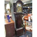 Henry Baker, Malling, a mahogany 8 day longcase clock with arched brass dial and 5 pillar movement
