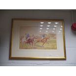 George Soper (British, 1870-1942) - Polo Players, watercolour, 32 x 50 cm