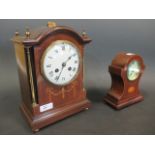 A 'Sheraton' cased clock with Marti movement and another clock (2)
