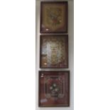 Three Victorian framed beadwork banner screens (3)