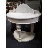 A Victorian white painted marble top washstand, 90 x 90 x 43 cm.