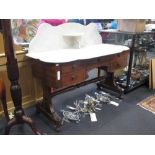 A Victorian mahogany marble topped washstand