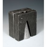 § Jonathan Clarke (b. 1961), Concealed Core, a modern aluminium sculpture, cast in three sections,