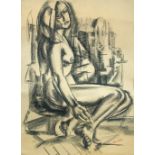 § Henry Trivick (British, 1908-1982) Nude signed lower right "Trivick" charcoal, unframed 58 x