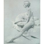 § Richard Sell (British, 1922-2008) Seated nude signed lower right "Richard Sell 1980" pencil