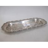 A silver pen or dressing table pin tray