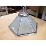 A frosted glass ceiling light