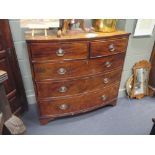 A George III bowfront mahogany chest of drawers, 102 x 111 x 55cm