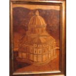 A parquetry picture of a Russian church