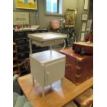 A pair of painted metal industrial style bedside cabinets, 81 x 41 x 37cm