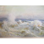 Fritz Althaus, Rough sea on the cob, 21 x 34cm