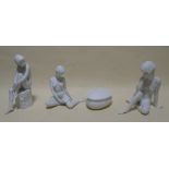 Three Kaiser German white porcelain figures of naked ladies, tallest 25cm high together with a