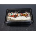 A Russian painted trinket box