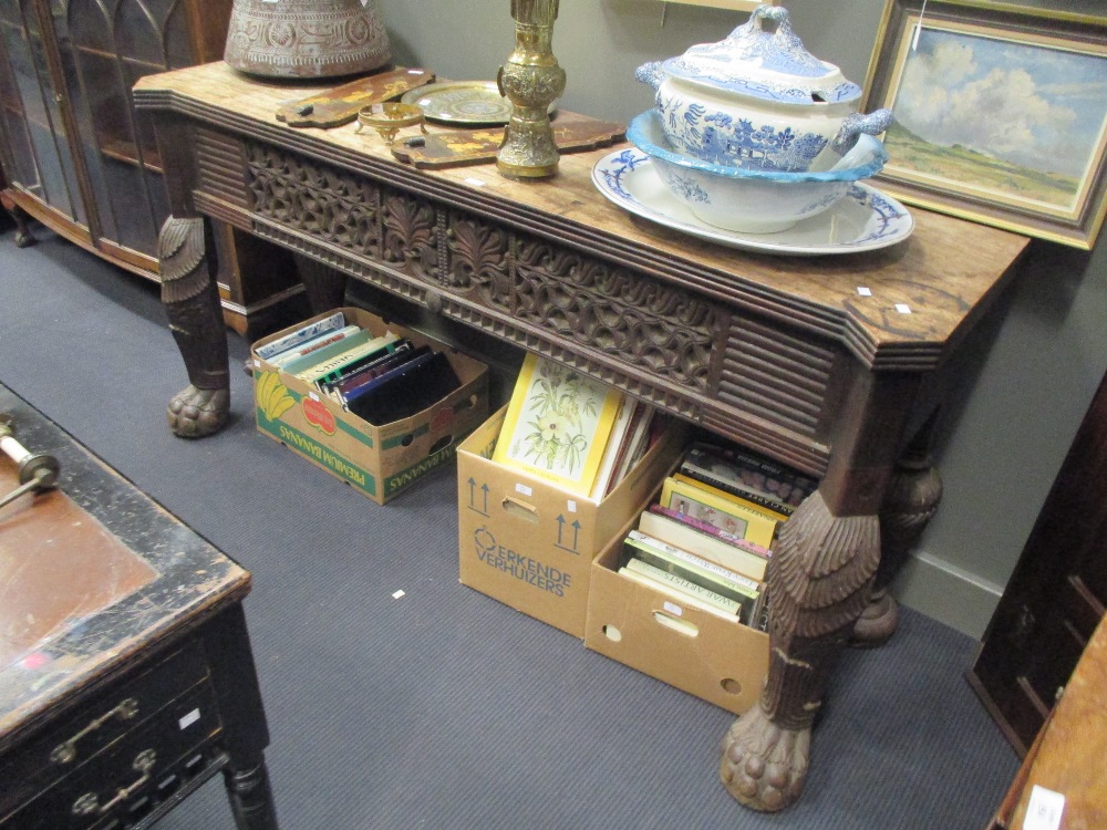 An African hardwood serving table, 187 cm wide