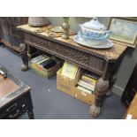 An African hardwood serving table, 187 cm wide