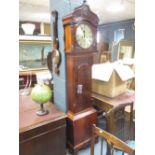 A 19th century mahogany eight day long case clock, the circular dial showing Roman numerals