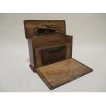 A small Victorian walnut stationery box, with fold down front